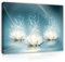 FORWALL Bilder Blumen Abstrakt Blau Lilie 100x75 cm - Leinwandbild Modern Canvas Groß XXL Schlafzimmer Wohnzimmer Wandbild Kunstdruck Wandbilder Wand Bild auf Leinwand Aufhängefertig