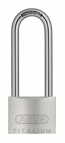 ABUS 54TI/40HB63 54 Lock Tag Vorhängeschloss Vorhangschloss, silber | Massives Titalium-Spezialalu-Gehäuse, hochfester Stahlbügel mit doppelter Bügelverriegelung, leicht und sicher