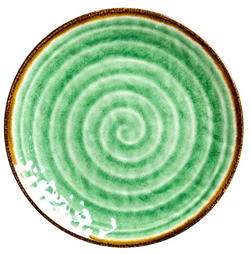 Rice DK Melamine Side Plate - Swirl Print - Green
