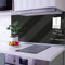 banjado Küchenrückwand Glas ohne Bohren 100x50cm – Glasrückwand Küche mit Motiv Tiefschwarz/Spritzschutz Küchenrückwand Glas/selbstklebende Küchenrückwand Platte - magnetisch & beschreibbar