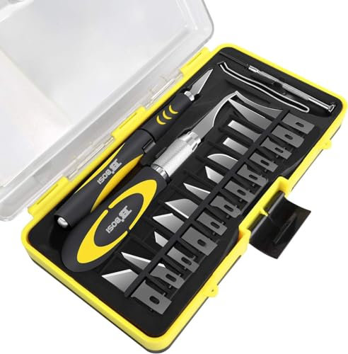 Set di 16 coltelli fai da te con lame di ricambio in acciaio al carbonio, cacciavite, coltello da bisturi per scrapbooking e progetti artistici, taglierina per opere d'arte fai da te