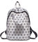RANSUU Geometrischer Rucksack Damen Leuchtend Holographic Taschen Lumikay Geldbörse und Handtasche Farbwechse Daypack Taschen Silber