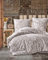 ZIRVEHOME Bettwäsche 200x220 cm dreiteilig Baumwolle Beige Bettbezug Weiß Barockmuster Sade V2