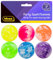 Idena 40434 Partyspaß Flummis, 6 Stück, in leuchtendem pink, lila, blau, grün, gelb und orange, aus stabilem Hartgummi, Durchmesser ca. 3 cm