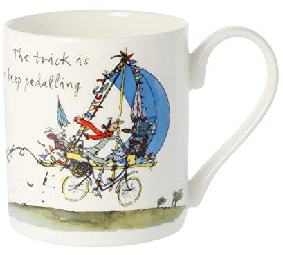 Quentin Blake The Trick is to Keep Pedalling Bone China Mug Gift Idea