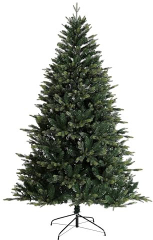 EVRE Brunswick Spruce Artificial Christmas Tree with 1500 PE PVC Hinged Branch Tips & Strong Foldable Metal Stand for Indoor Xmas Festive Home Decor 8Ft or in 240CM height