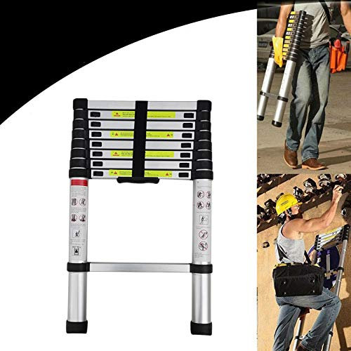 2,6M Teleskopleiter Leiter Ausziehbar Aluminium Teleskop Leiter Klappleiter Stehleiter Rutschfester Mehrzweckleiter Ausziehbar Leiter150 kg/330 Pfund Belastbarkeit …