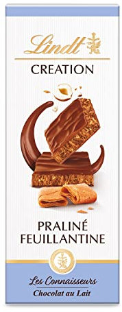 Lindt - Tablette Praliné Feuillantine CREATION - Chocolat au Lait, 110g
