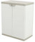 PEGANE Armoire Basse 2 Portes intérieur/extérieur Coloris Beige - Longueur 70 x Profondeur 44 x Hauteur 88 cm