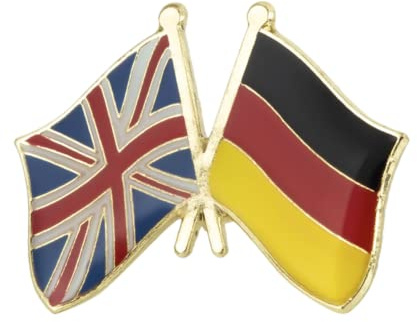 Deutschland und Großbritannien Freundschaft Flagge Metall Button Badge Pin Brosche Anstecker