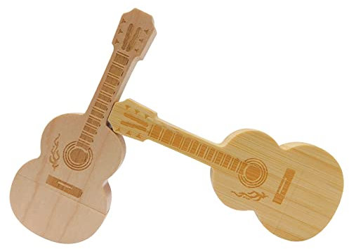 Chauuxee Gitarre USB Sticks Flash Drive Daumenlaufwerke Pendrive 2Pack aus Ahorn und Bambus für Studenten Business Geschenke (2Pack 4GB)