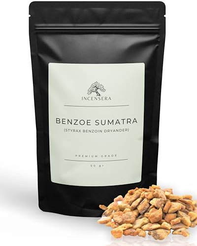 Benzoino di Sumatra per fumare 50 g dalla Malesia, Styrax Resina naturale aromatica profumata Benzoino di Sumatra Profumo rilassante