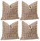 Sungeek 4er Set Kordsamt Kissenbezüge, Dekorativ Zierkissenbezüge Weich Kissenbezug Dekokissen Sofakissen Couchkissen Deko Bezug Kissenhülle für Sofa Schlafzimmer Wohnzimmer (Khaki, 45x45 cm)