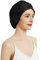 SILKTALE Silk Bonnet Hair Wrap for Sleeping,Pure Mulberry Silk Sleep Bonnet Night Cap for Women/Men,Double Lined 19 Momme Grade 6a 100% Natural Silk Head Turban for Curly Hair, Black
