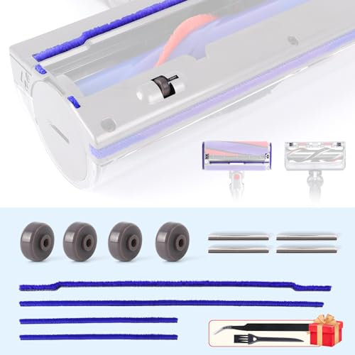 Bandes en peluche douce + axe + rouleau de rechange pour Dyson V6 V7 V8 V10 V11 DC62 Tête de nettoyage à entraînement direct Plaque de semelle, pièces détachées pour Dyson Brosse
