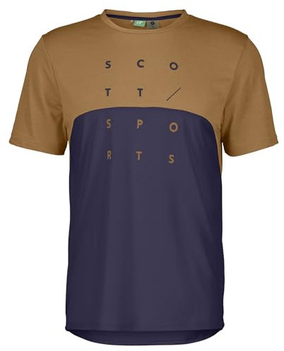 Scott M Trail Flow Dri S/sl Tee Colorblock-Braun-Lila - Lässiges Funktionelles Herren Mountainbike T-Shirt, Größe L - FA