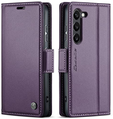 QLTYPRI Hülle für Samsung Galaxy S24 Plus Handyhülle mit RFID Schutzhülle, Vintage Leder Hülle mit Kartenfach Ständer PU Ledertasche Stoßfeste Flip Wallet Case für Samsung S24 Plus - Lila