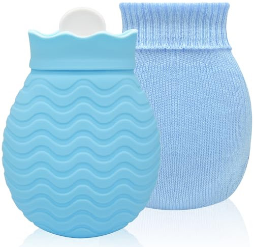 Silikon-Wärmflasche, 320ml kleine tragbare Heizkissen zur Schmerzlinderung, für Rücken, Nacken und Schultern, Mini auslaufsichere Wärmflasche, Weihnachtsgeschenke, ideal für Frauen, Kinder, Mädchen