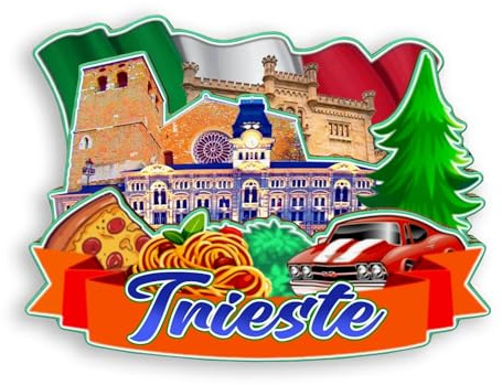 Quwsne Kühlschrankmagnet, Triest, Italien, Kühlschrankmagnet, Stadt, Reise, Souvenirs, Touristengeschenke, 3D, klassische Sehenswürdigkeiten, handgefertigt, Handwerk, Heimdekoration -1292