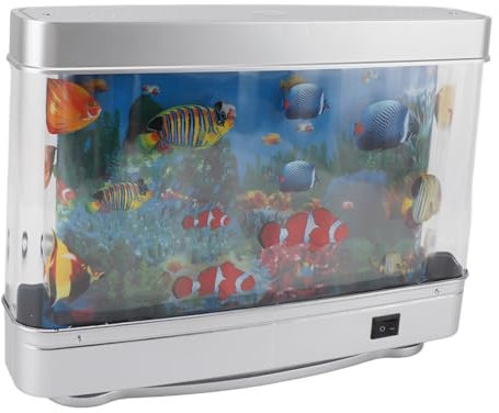 Faux Aquarium Mini, Poissons Tropicaux Artificiels, Lampe Sensorielle Décorative, Veilleuse, Jouet Océan Virtuel en Mouvement pour Enfants et Adultes