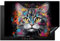 KitchenYeah© Herdabdeckplatte Induktion Schutzmatte Küche Herdabdeckung Ceranfeld Induktionsmatte Cerankochfeld Abdeckung Katze - Graffiti - Tiere - Farben - Grau - 81.6x52.7 cm