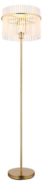 GLOBO Stehleuchte in Gold mit Glas Lampenschirm, Höhe 152cm