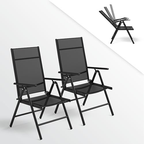 STEELSØN Lirael Gartenstuhl, 2er-Set, Klassisch, klappbar, Schwarz