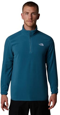 The North Face - Giacca in Pile con Zip a un Quarto da Uomo Resolve - Mallard Blue, L