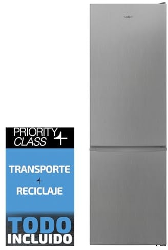 SAUBER - Frigorífico Combi Serie 3-200XV Tecnología TOTAL NOFROST - Luz LED - E - 201x60cm - Cajón ConvertiBox® - puerta ZeroClearance® - ENTREGA EN DOMICILIO Y RETIRADA DEL ANTIGUO INCLUIDO