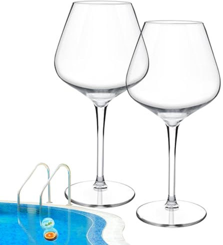 Pool-Weingläser, schwimmende Pool-Weingläser, 2 schwimmende Pool-Trinkgläser, lebensmittelechte Pool-Weinflasche, spülmaschinenfest, nicht mehr