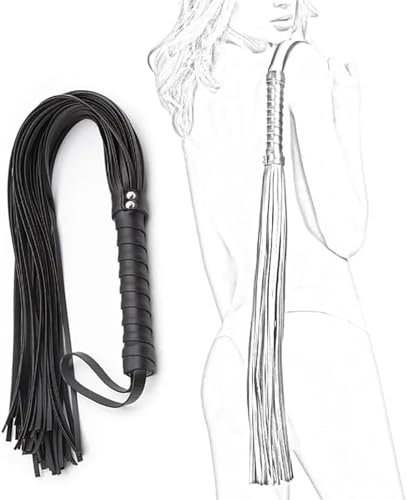 LaSaMee 2 Borchie in Pelle Frusta Da Equitazione Sportiva, Frusta Da Allenamento-H