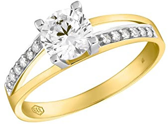 Amor Ring Damen Ringe, mit Zirkonia synth., Bicolor, Kommt in Schmuck Geschenk Box, 2020397