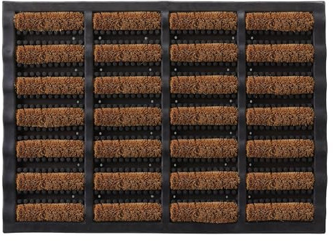 FB FunkyBuys Tuff Scrap Door Mats Outdoor - Washable Non Slip Rubber Backing Coir Bristles Floor Mat – Heavy Duty Large Front Door mat Outside for Home, Offices and Garden (1, 45 x 75 cm)