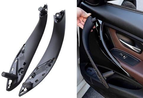 Yoegerery Türgriffe für B-MW F31 F32 F33 F34 F36 F80, Auto-Innenverkleidung, Türgriffabdeckung für B-MW 3 4er Serie 316 318 320 325 316 318 320 320 320 325 328 330 340 (Schwarz, Vorderseite)