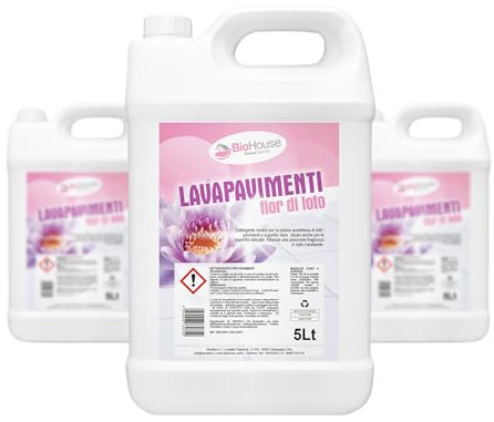 Detersivo Pavimenti Profumato Professionale 5 Litri Detergente Pavimenti Profumato per tutti i Pavimenti, Superfici Dure e Delicate (Fiori di Loto)