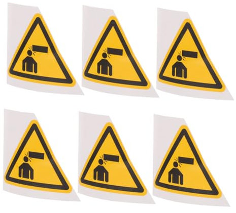 ULTECHNOVO 6 Pièces Panneaux de signalisation panneaux de sécurité Signe de sécurité Étiquette de danger panneau d'avertissement de faible hauteur libre signe de dégagement faible PVC
