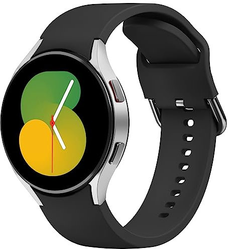 Vancle Armband für Samsung Galaxy Watch 5 Pro Armband 45mm,Samsung Galaxy Watch 5 Armband 40mm 44mm Damen Herren,Silikon Sport Ersatzarmbänder für Samsung Galaxy Watch 5(Schwarz)