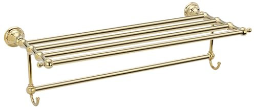 MINGCHI Porta Asciugamani Bagno,60cm Porta Salviette da Parete in Acciaio Inossidabile con 2 Ganci,Design Minimalista per Hotel e Casa,(Oro)