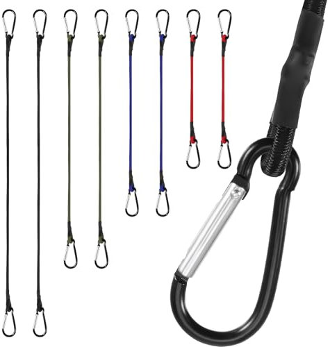 8 Stück Spanngummi Mit Haken, 4 Farben Expander Gummispanner, Expander Mit Haken für Sonnensegel, Tarps, Garten, Fahrrad, Auto, Ladung