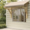 Homgoday Pérgola de Puerta Madera Maciza de Pino 150x100x100 cm Marquesinas Exterior para Puertas y Ventanas, Tejadillo de Protección, Toldo Cubierta de Policarbonato en Jardín