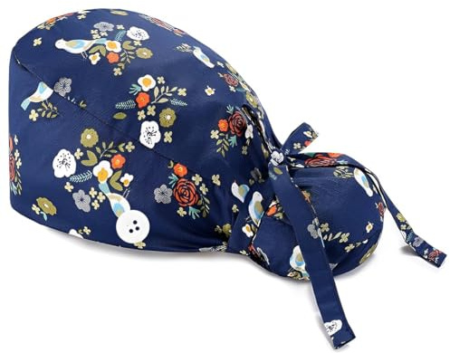 ZUWIJEQ 1 Pcs OP Haube,OP hauben damen,OP haube stoff,OP haube herren,Verstellbar mit Knopf Arbeitskappe,Baumwolldruck Krankenschwestern Kappe,Unisex Staubhauben Kappe für Ärzten,Krankenschwestern