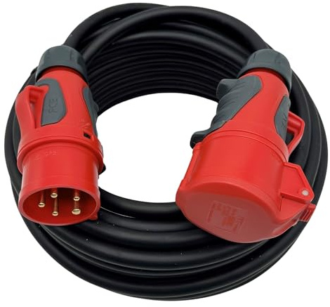 CEE Starkstromkabel 16A H07RN-F 5x2,5mm² 25m IP44 Outdoor/Außen | mit GRIP Stecker und GRIP Kupplung aus dem Hause PCE