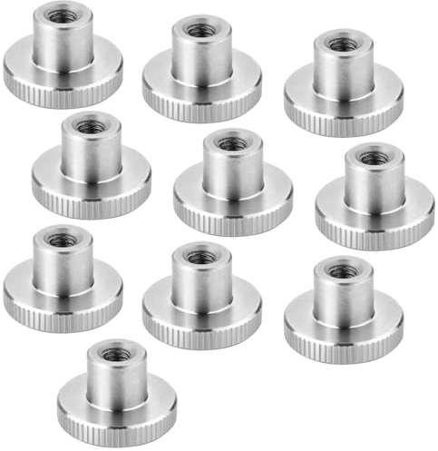 SOTECH Jeu de 10 écrous moletés M6, acier inoxydable V2A (SS304), forme | haute, DIN 466, écrous moletés métriques à flancs moletés