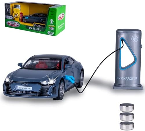 JAMARA 402606 Audi RS e-tron GT Diecast 1:36 inkl. Knopfzellen - Modellauto Spielzeug, Kinder Car, Model Miniatur Fahrzeuge, Geschenk für Kids, Türen Manuell öffnen/schließen