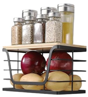 Mxshc Soporte para Bolsas de Basura,Para Debajo Del Fregadero Con Tapa De Madera | Soporte Apilable para Bolsas de Basura para Baño Lavandería Cocina Dormitorio Balcón