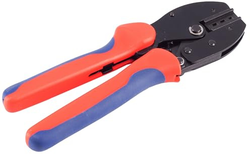 1aTTack.de 1x - Pinza crimpatrice PV4 2,5/4/6mm², 26-10AWG, ergonomica, rossa – Per connettori a spina PV4, meccanismo a cricchetto