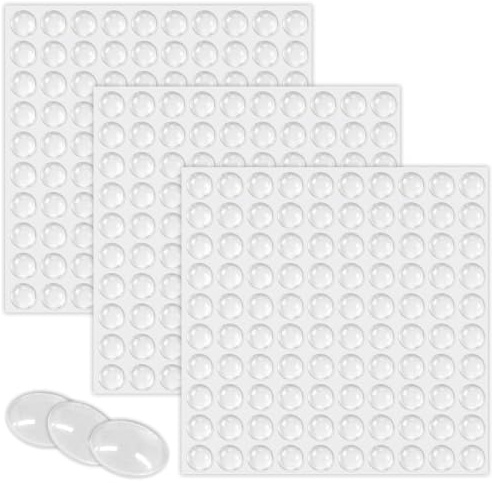 Transparente Silikonpuffer 6x2mm, 300 Stück selbstklebende geräuschdämpfende Gummifüße für Möbel, Schränke, Glastische und Türen