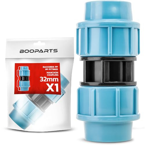 BOOPARTS – Raccord Droit PP à Visser | Manchon Polypropylène pour Tube PE Ø32 mm | Irrigation, Arrosage & Réseau d'Eau Potable