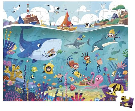 Janod – Lernpuzzle Tänzerinnen – 100 Teile + Poster FSC-Karton – Ab 6 Jahren – Praktischer Koffer