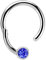 Modern Nature Piercingschmuck Piercing 316l Stahl Ring BCR, Clicker 1,2 x 10 mm mit 3 mm Steinkugel in dunkelblau